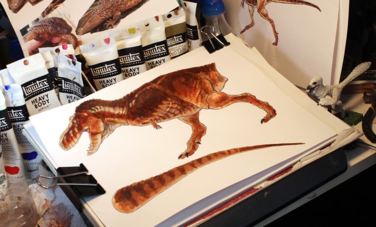 Almost done now… Beasts of the Mesozoic T-Rex color design in-progress.