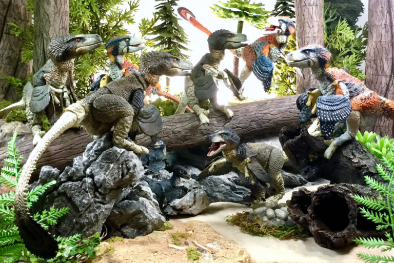 Here’s a cool shot of some Beasts of the Mesozoic Dromaeosaurus figures by Michael Wilkins