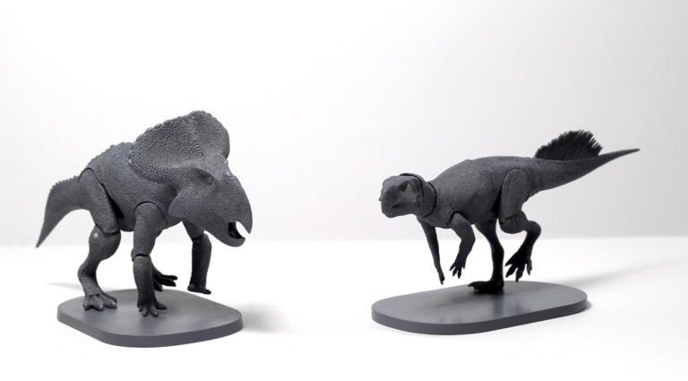 New fine cut figures of the resized 1/18 scale Beasts of the Mesozoic Protoceratops and Psittacosaurus