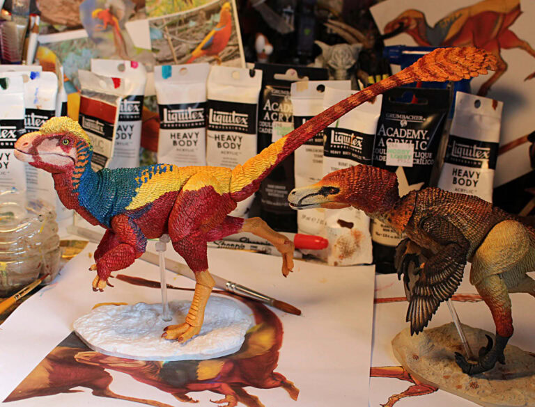 Dilong on the paint desk and he is full of color!