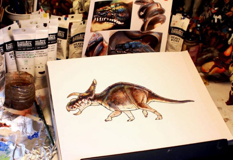 In-progress color design Fans’ Choice Medusaceratops!