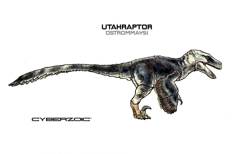 Cyberzoic 1/18th scale Utahraptor figure color designs