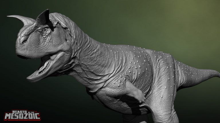 Finished sculpt of Cyberzoic Carnotaurus
