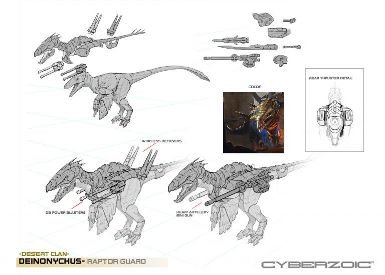 Cyberzoic: Desert Clan Deinonychus raptor guards