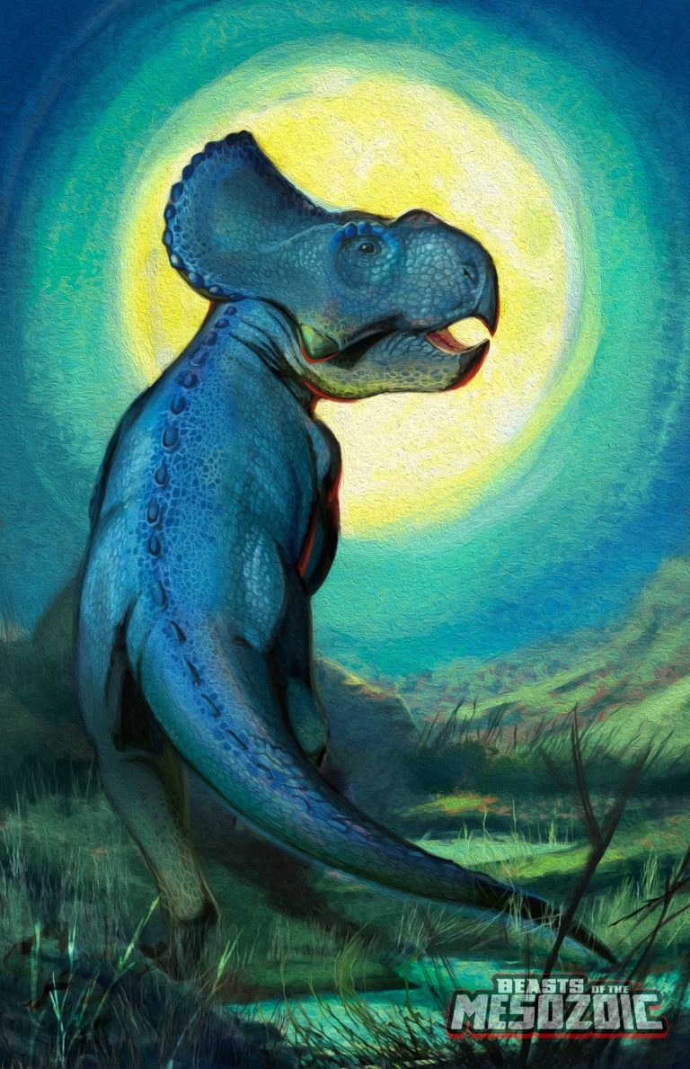 This is the new package art for the Glow in the Dark Protoceratops andrewsi by Ross Persichetti