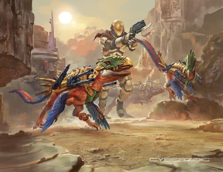 New Cyberzoic package art by Raph Lomotan Deinonychus Set