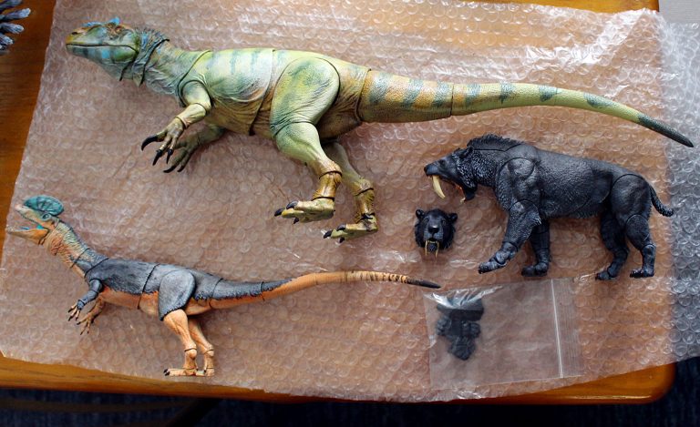 Allosaurus Dilophosaurus and Smilodon