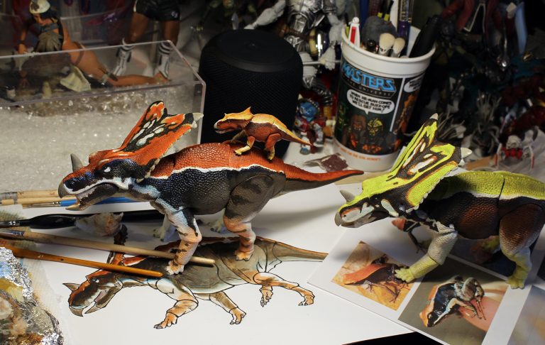 On the paint desk: Chasmosaurus family