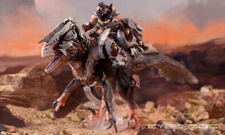 Catalog shots of the Cyberzoic Achillobator set