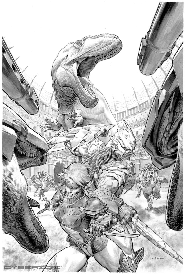Cyberzoic #1 cover – pencils by Lewis LaRosa