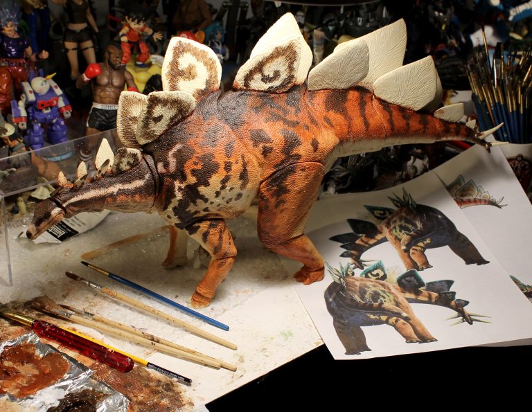 Painted prototype for the BOTM Stegosaurus is in progress!