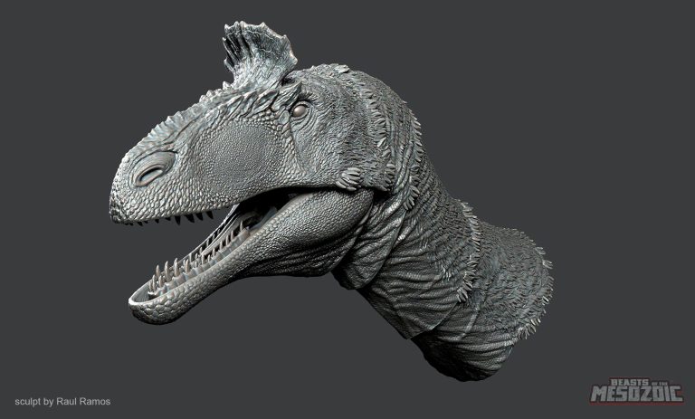 Cryolophosaurus ellioti sculpt by Raul Ramos