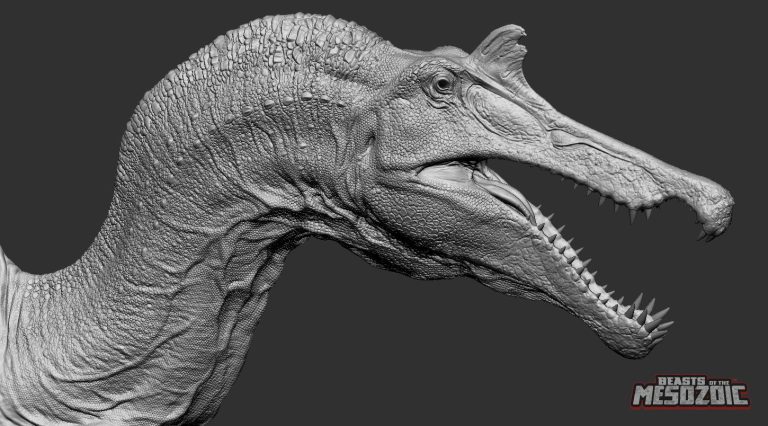 Spinosaurus head sculpt reveal by Jake Baardse