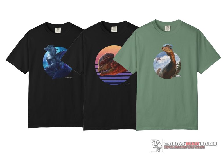New merch added for Dilophosaurus and Kuraokami!
