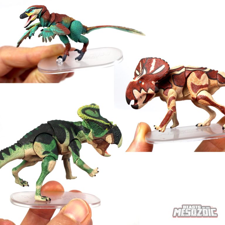 4 inch 1/18th Linheraptor exquisitus, Protoceratops andrewsi, and Protoceratops hellenikorhinus