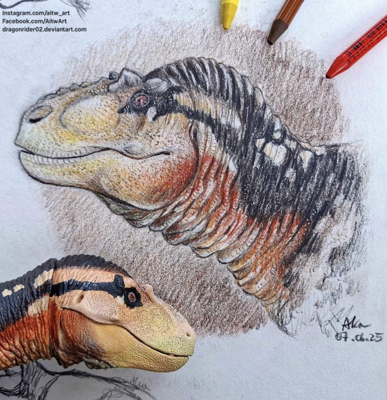 Beautiful drawing of BotM Lythronax by AitwArt