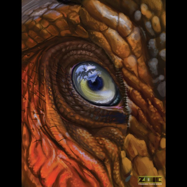 ZOIC TCG art card Domain of Dilophosaurus by Ross Persichetti