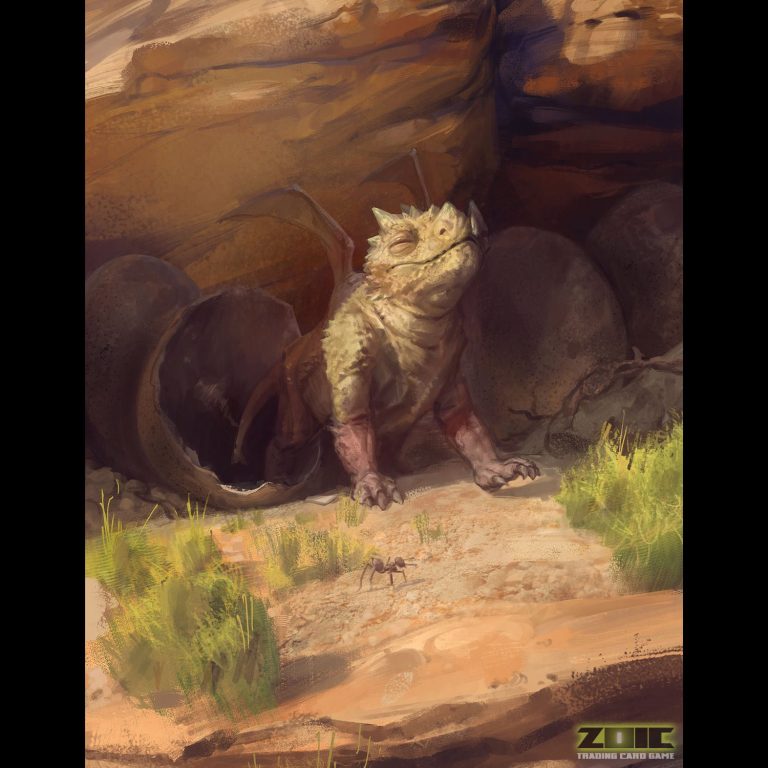 ZOIC TCG art card Bristle Dragon Baby by Zachary St. Amand