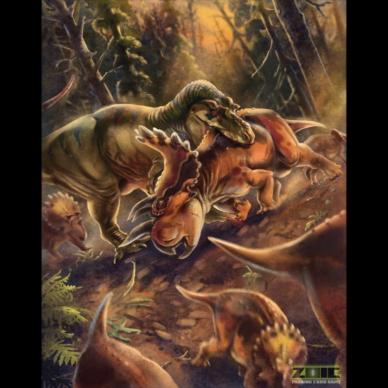 Bruiser’s Bond ZOIC TCG Regliceratops bull vs The Albertosaurus art by Shannon Beaumont!