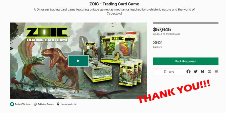 Thank you for bringing the ZOIC Trading Card Game to life!