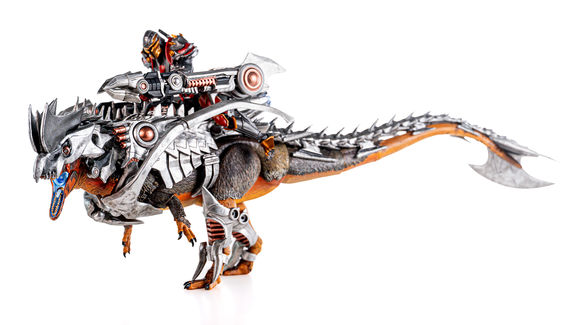 Cyberzoic Dilophosaurus with Pyrodactyl armor and Fire Knight action figure
