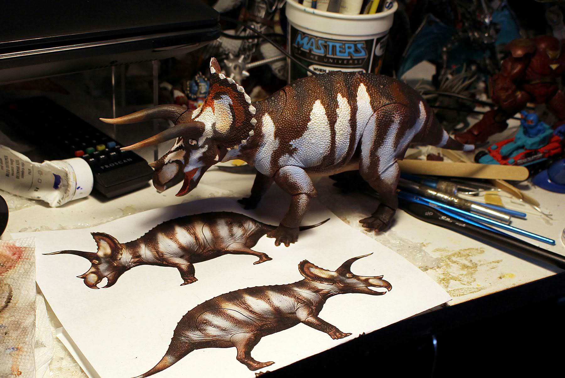 Beasts of the Mesozoic 1/35 Triceratops 2.0 prototype WIP paint