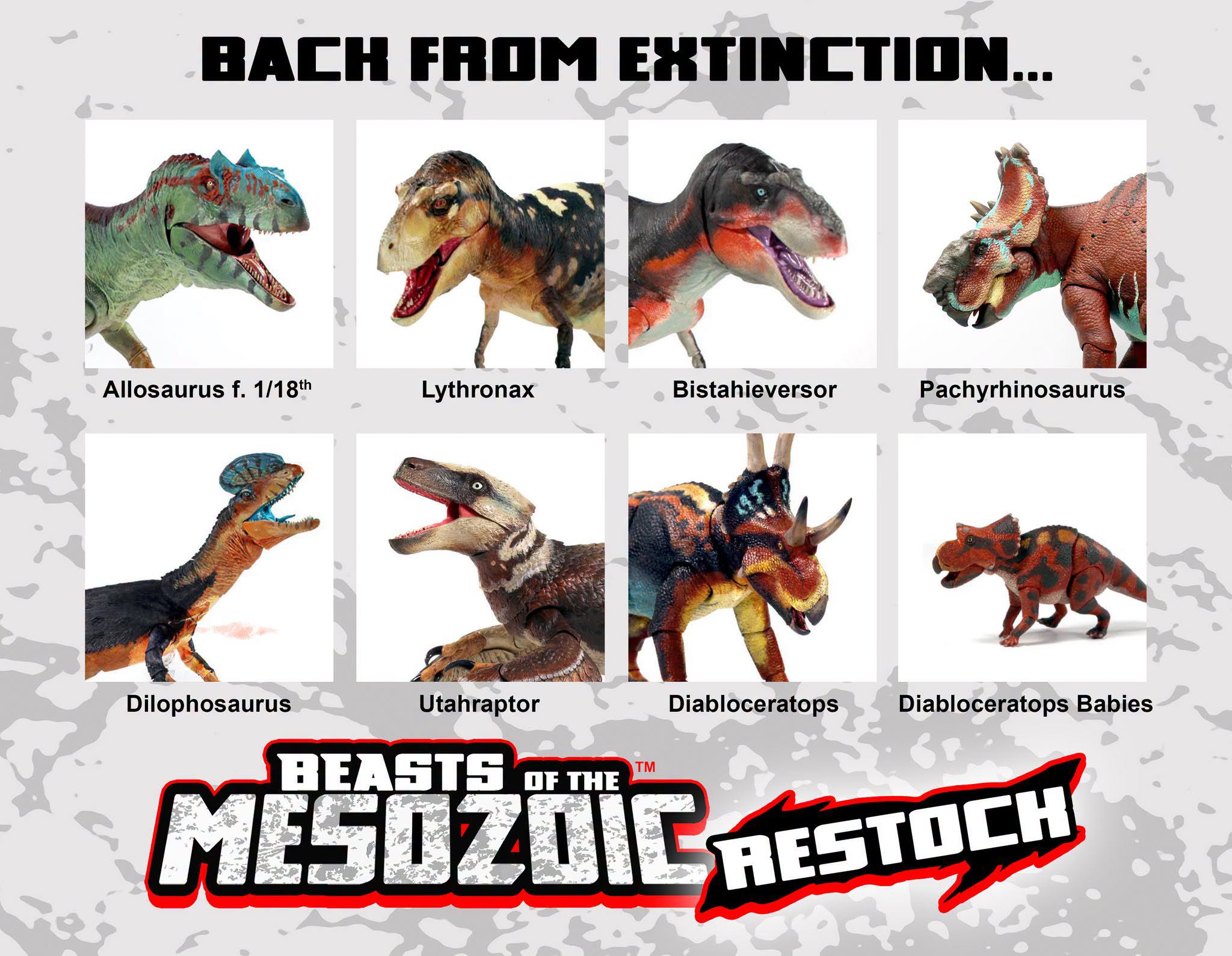 Beasts of the Mesozoic Restock Wave returning dinosaur action figures