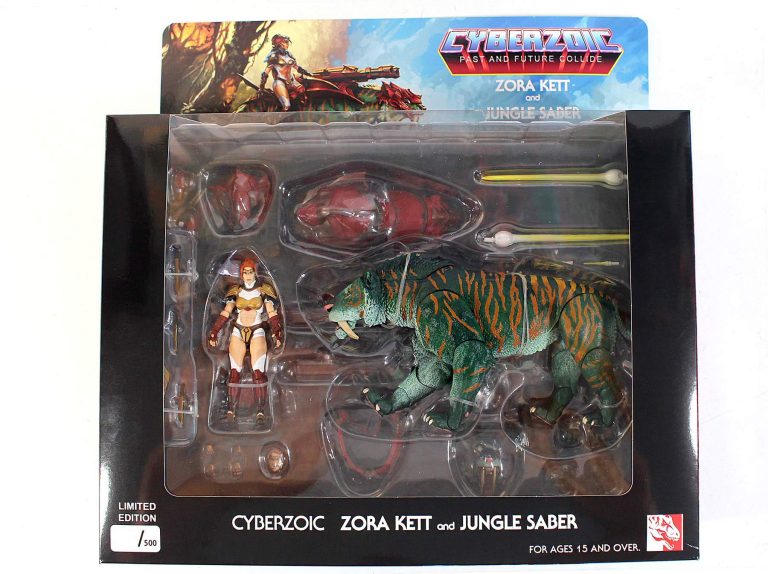 Cyberzoic Zora Kett and Jungle Saber MOTUFest exclusive in final packaging