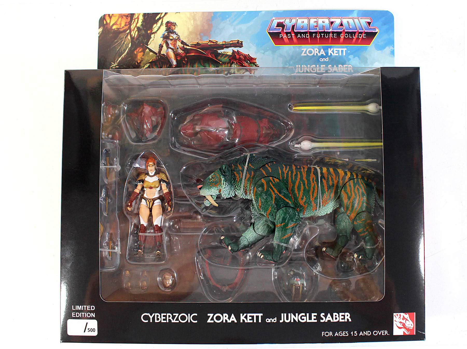 Cyberzoic Zora Kett and Jungle Saber MOTUFest exclusive in final packaging
