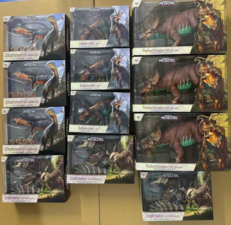 Updated Beasts of the Mesozoic action figure packaging alongside Cyberzoic restock releases
