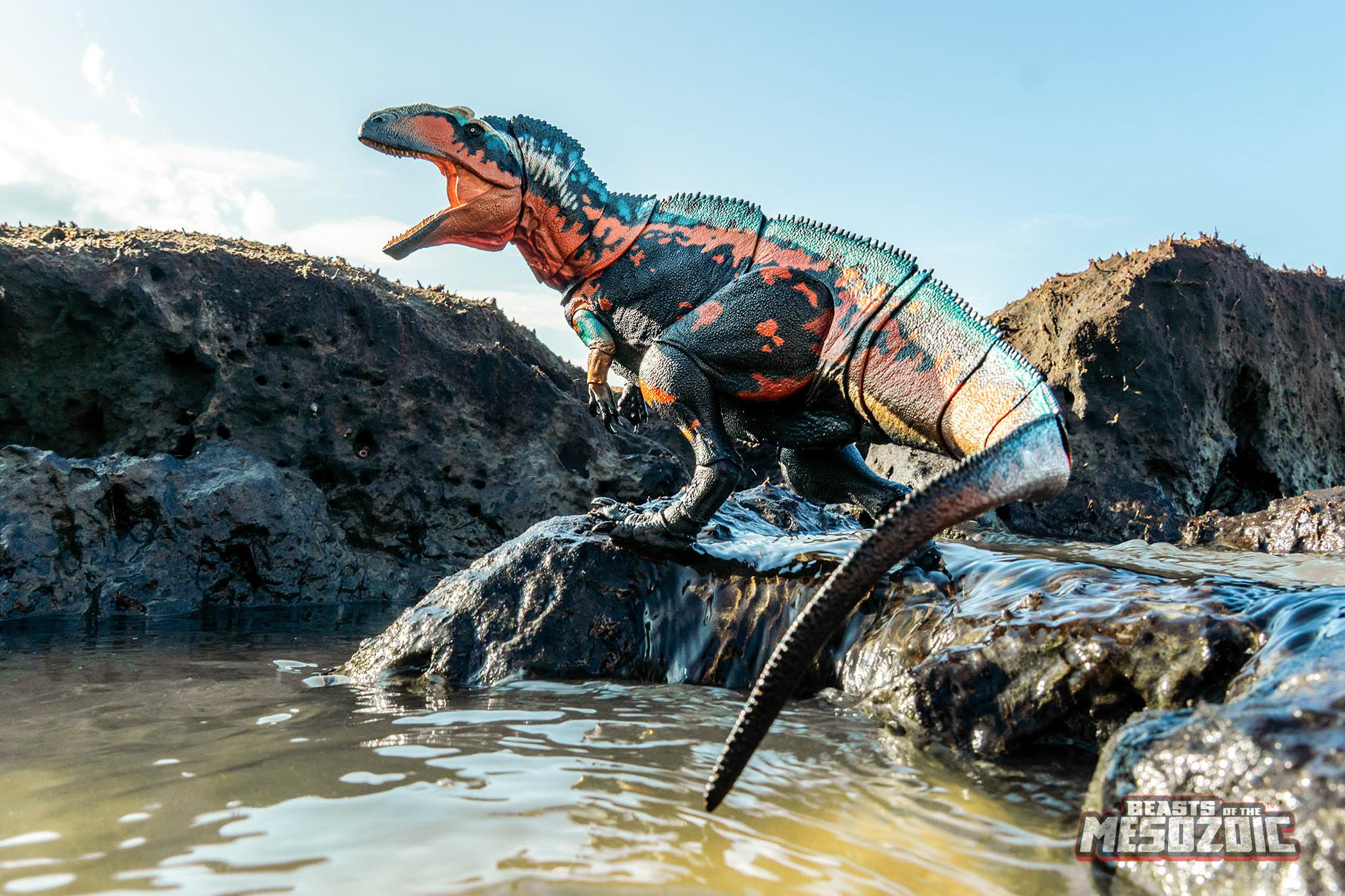 Beasts of the Mesozoic Acrocanthosaurus atokensis 1/18 scale action figure photographed outdoors