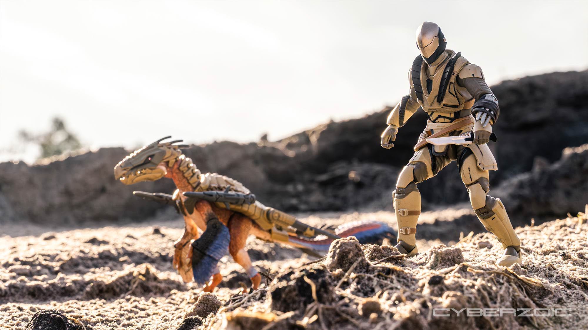 Cyberzoic Gunrunner Deinonychus with Badlands Sentry photographed outdoors by Nutty_Bakaz.