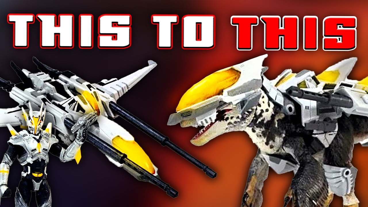 Cyberzoic Utahraptor equipped with Jet Raptor armor and Tech Knight pilot Use this if the image shows all three.